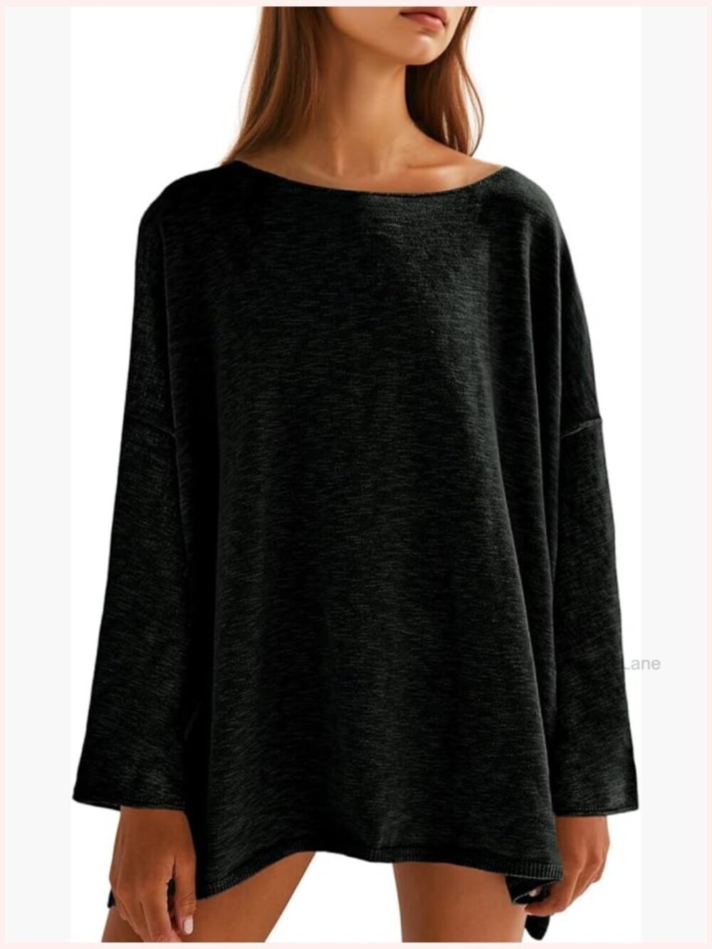 Oversized Lightweight Tunic Top with Side Slits